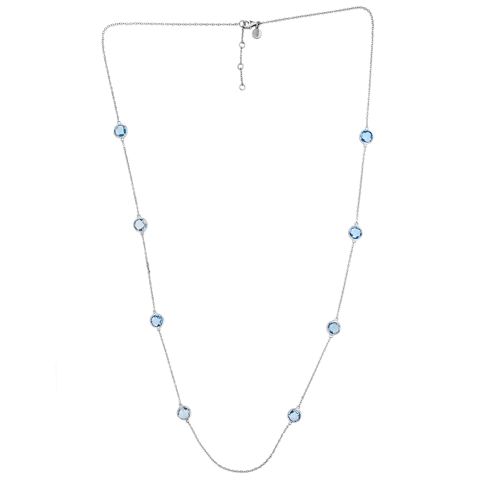 Silver & Blue Topaz Long Necklace