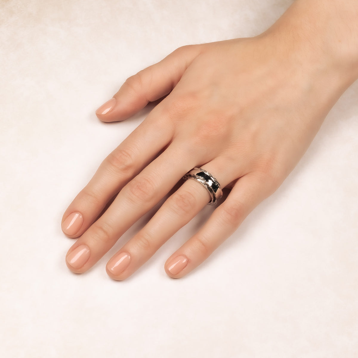 Silver Waves Spinning Ring