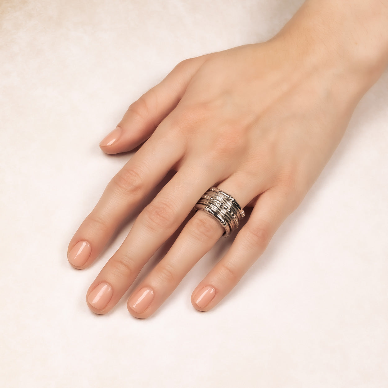Silver Bamboo Spinning Ring