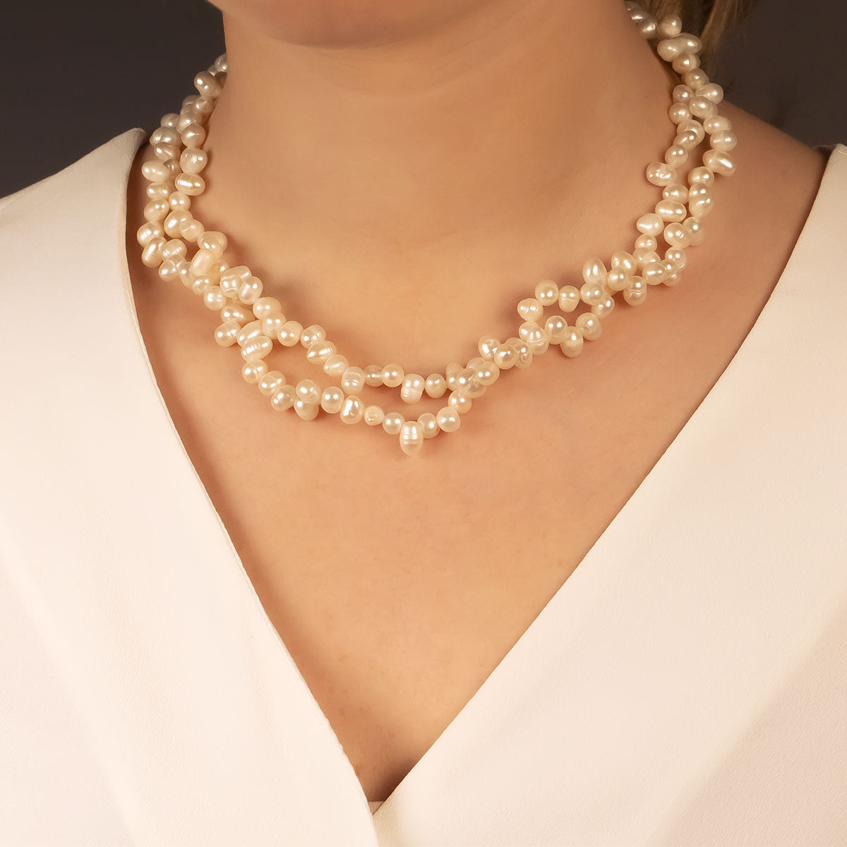 Double Strand Pearl Necklace