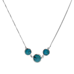 Silver & Turquoise 3 Stone Necklace