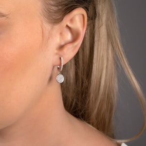 Domed Pavé Earring with Hinged Drop (Small)