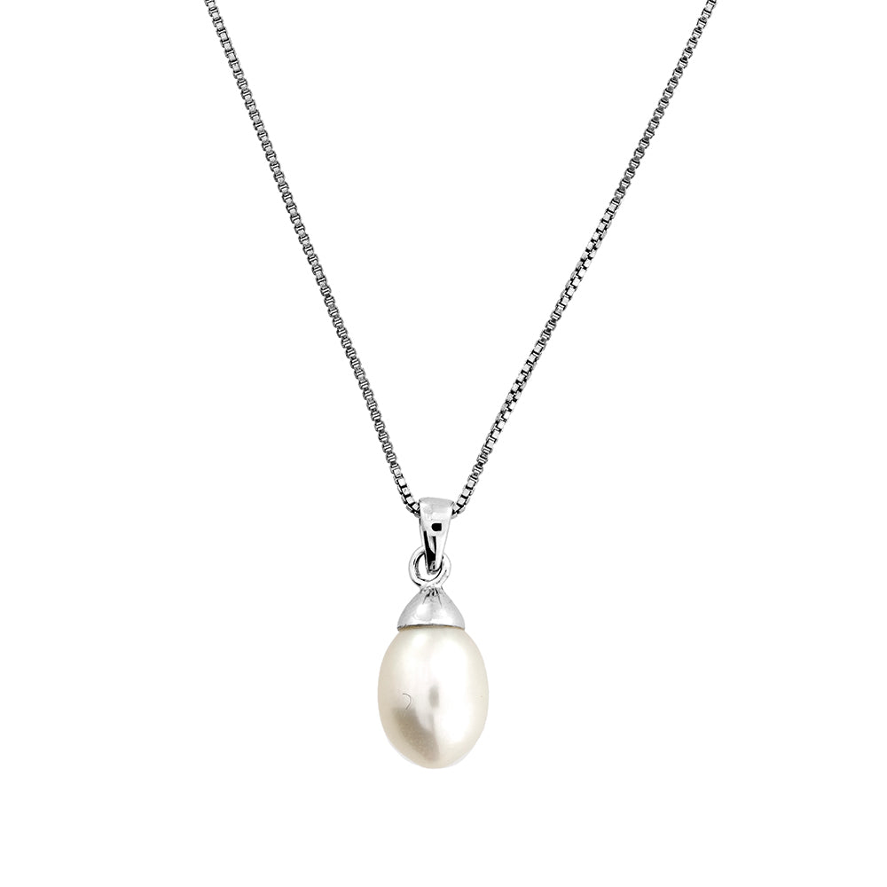 Silver Simple Pearl Pendant