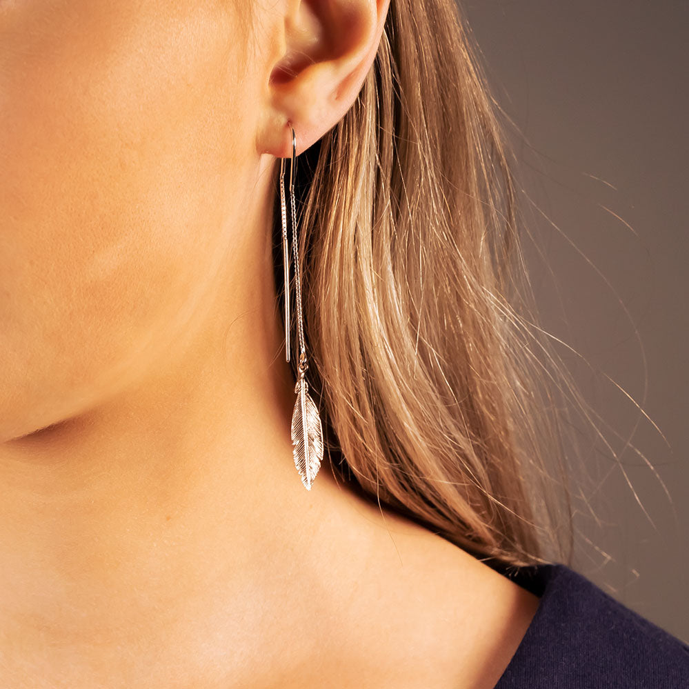 Feather Pull-through Earrings