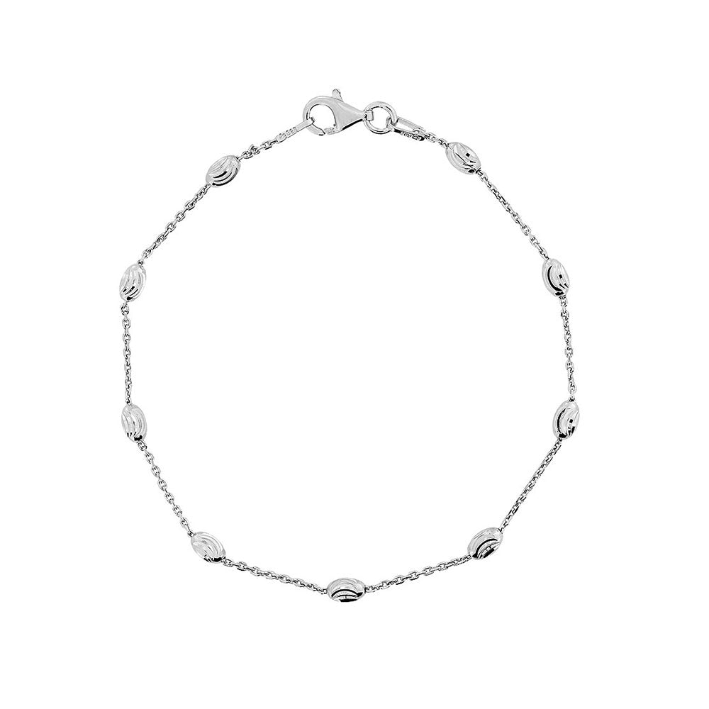 Silver Textured Ovals Bracelet