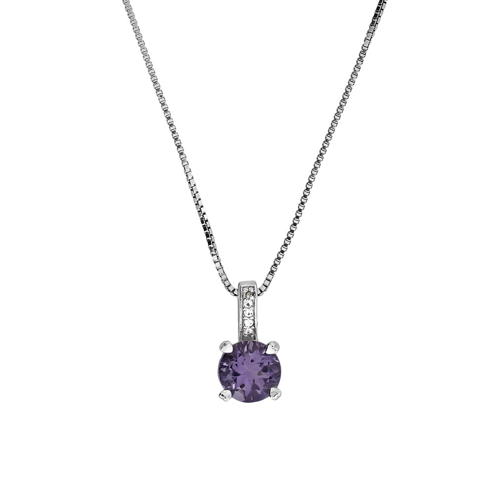 Amethyst &amp; White Topaz Pendant