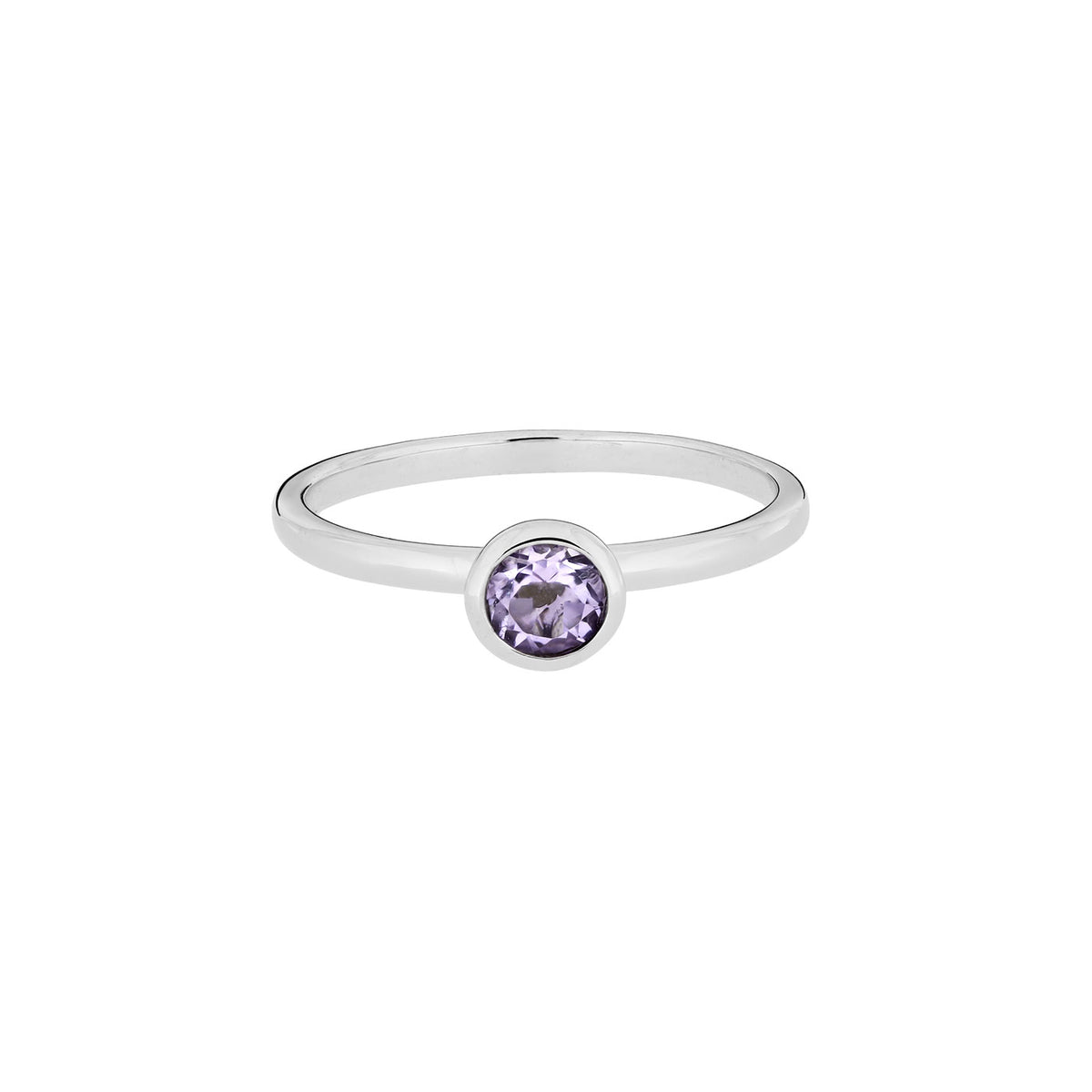 Amethyst &amp; Silver Stacking Ring