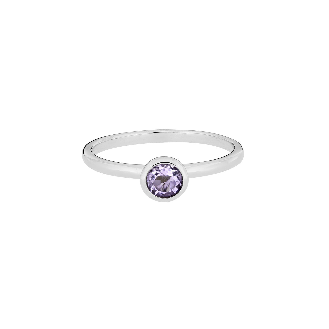 Amethyst & Silver Stacking Ring