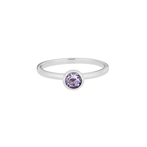 Amethyst & Silver Stacking Ring