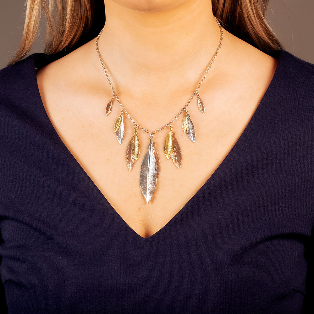 Multi Feather Necklace