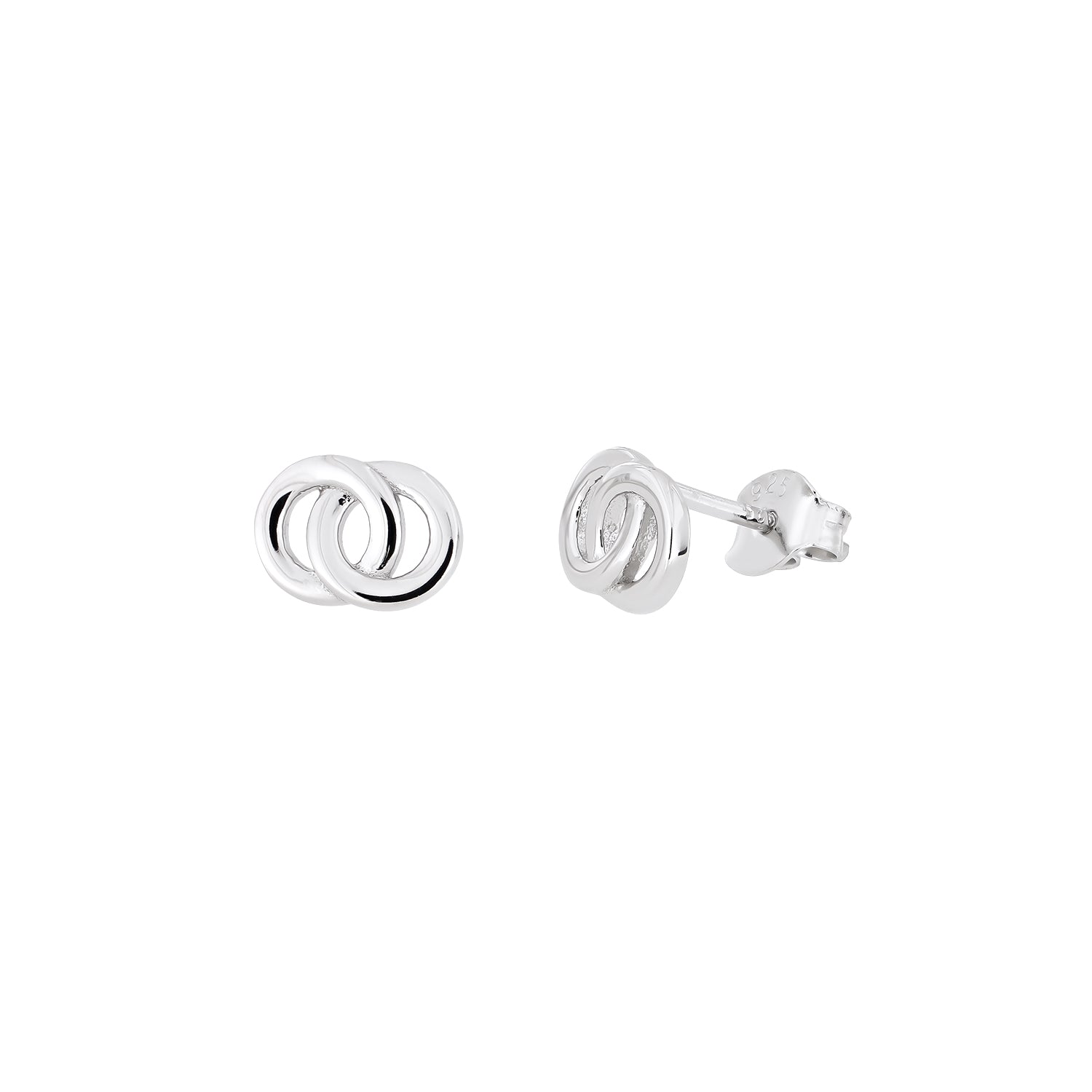 Interlocking Circles Stud Earrings