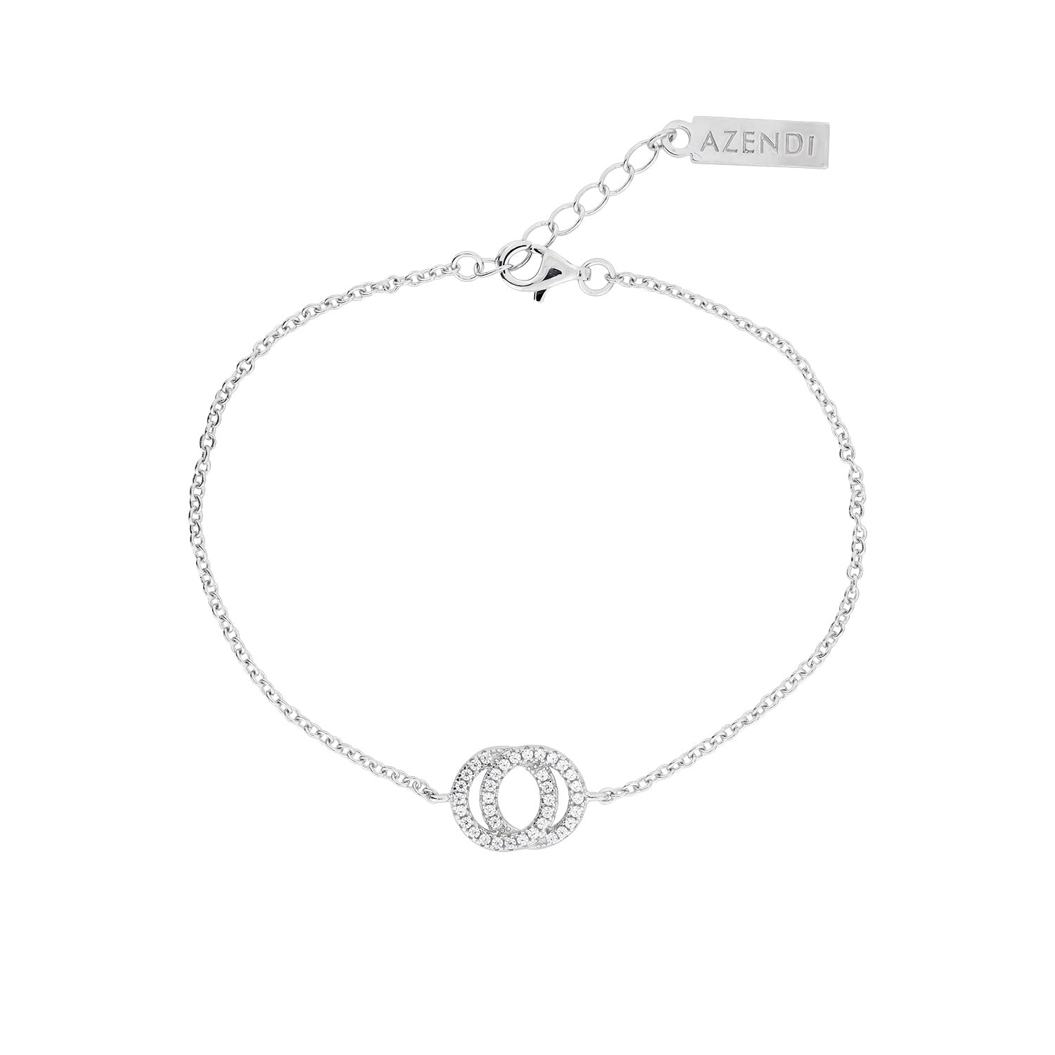 Interlocking Circles Bracelet with Cubic Zirconia