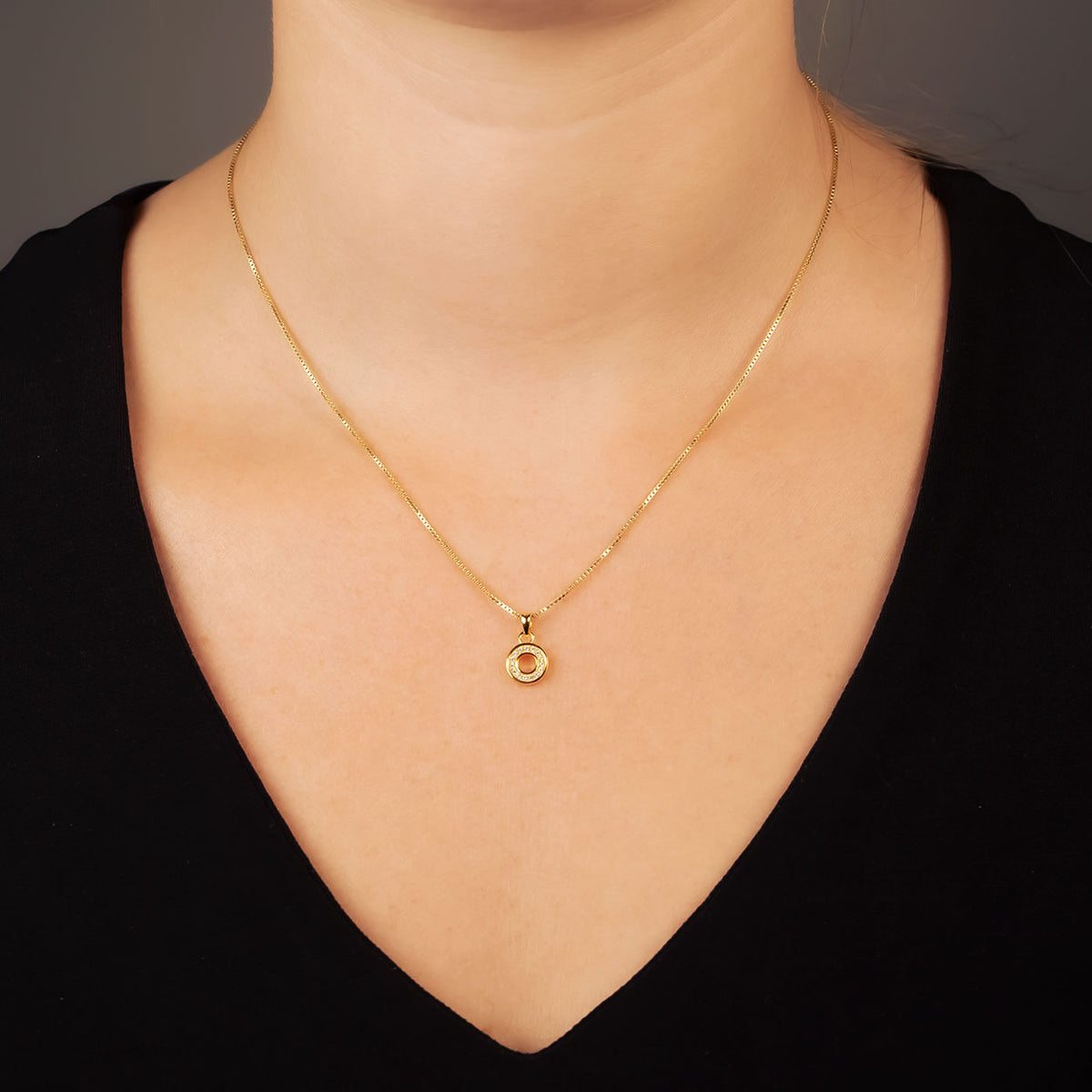 Pavé Open Circle Pendant