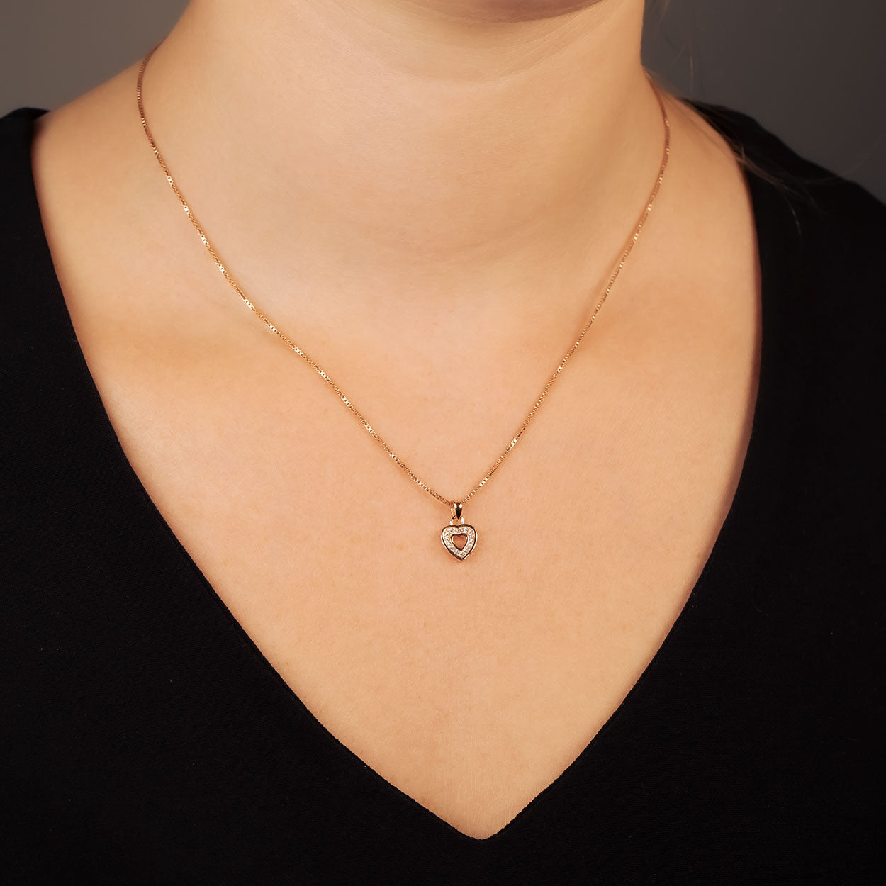 Pavé Open Heart Pendant