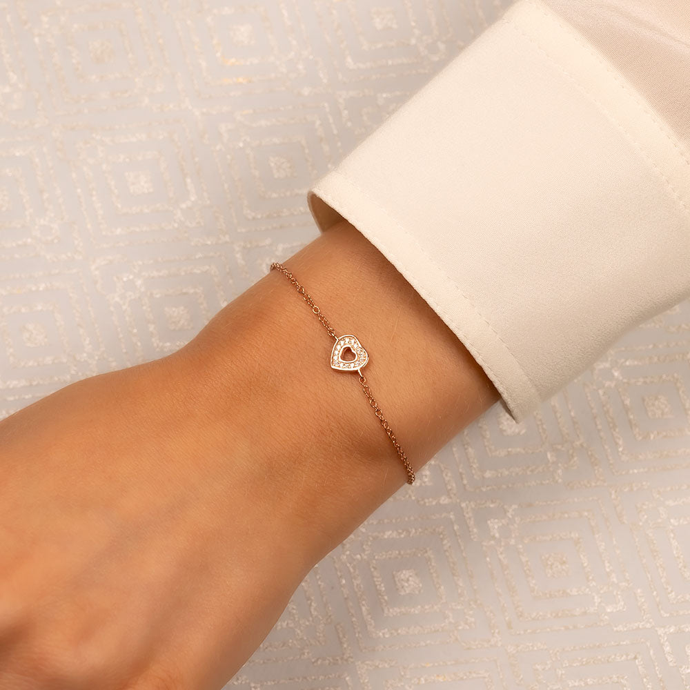 Pavé Open Heart Bracelet
