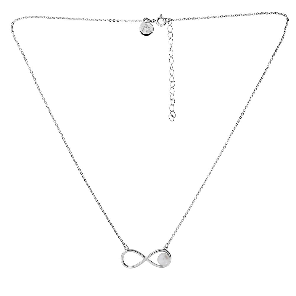 Silver &amp; Pearl Infinity Necklace