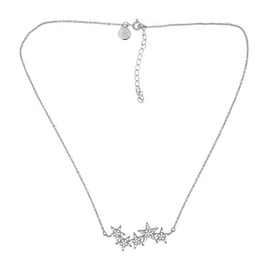 Silver & Pavé Star Cluster Necklace