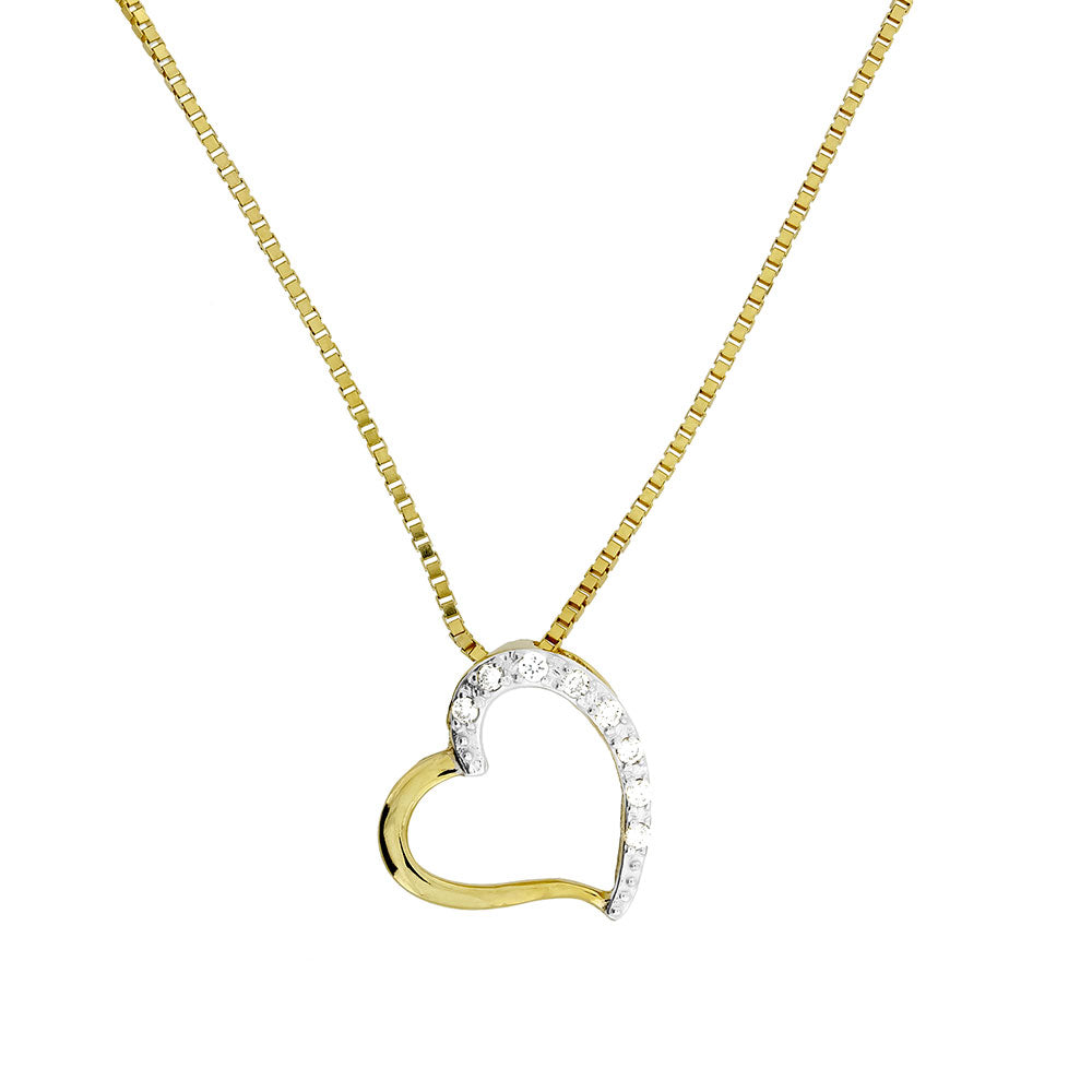 9 Carat Gold &amp; Diamond Heart Pendant