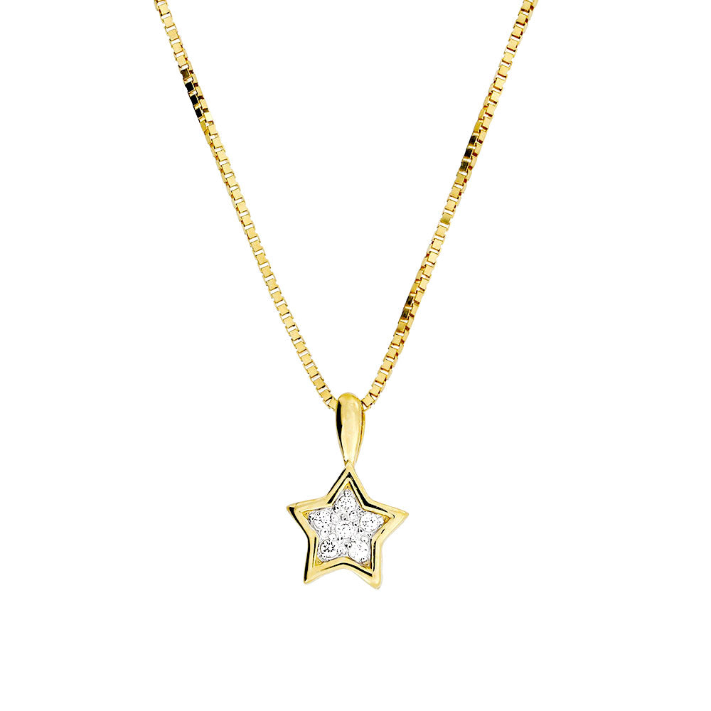 9 Carat Gold &amp; Diamond Star Pendant