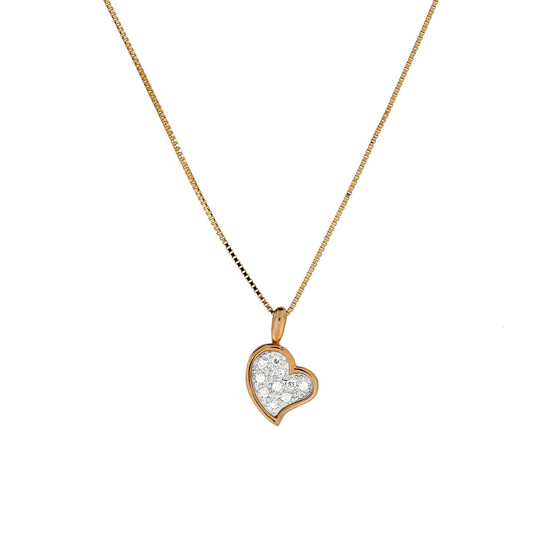 9 Carat Rose Gold & Diamond Heart Pendant