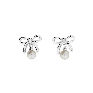 Pearl and Bow Earrings