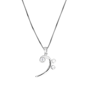 Silver Bass Clef Pendant