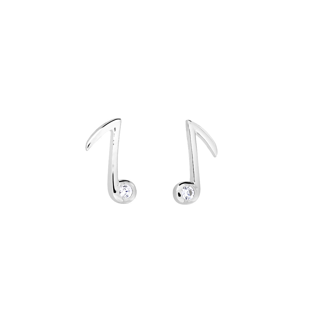 Silver Quaver Stud Earrings