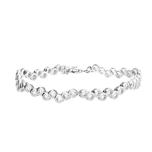 Silver & Cubic Zirconia Eternity Linked Bracelet