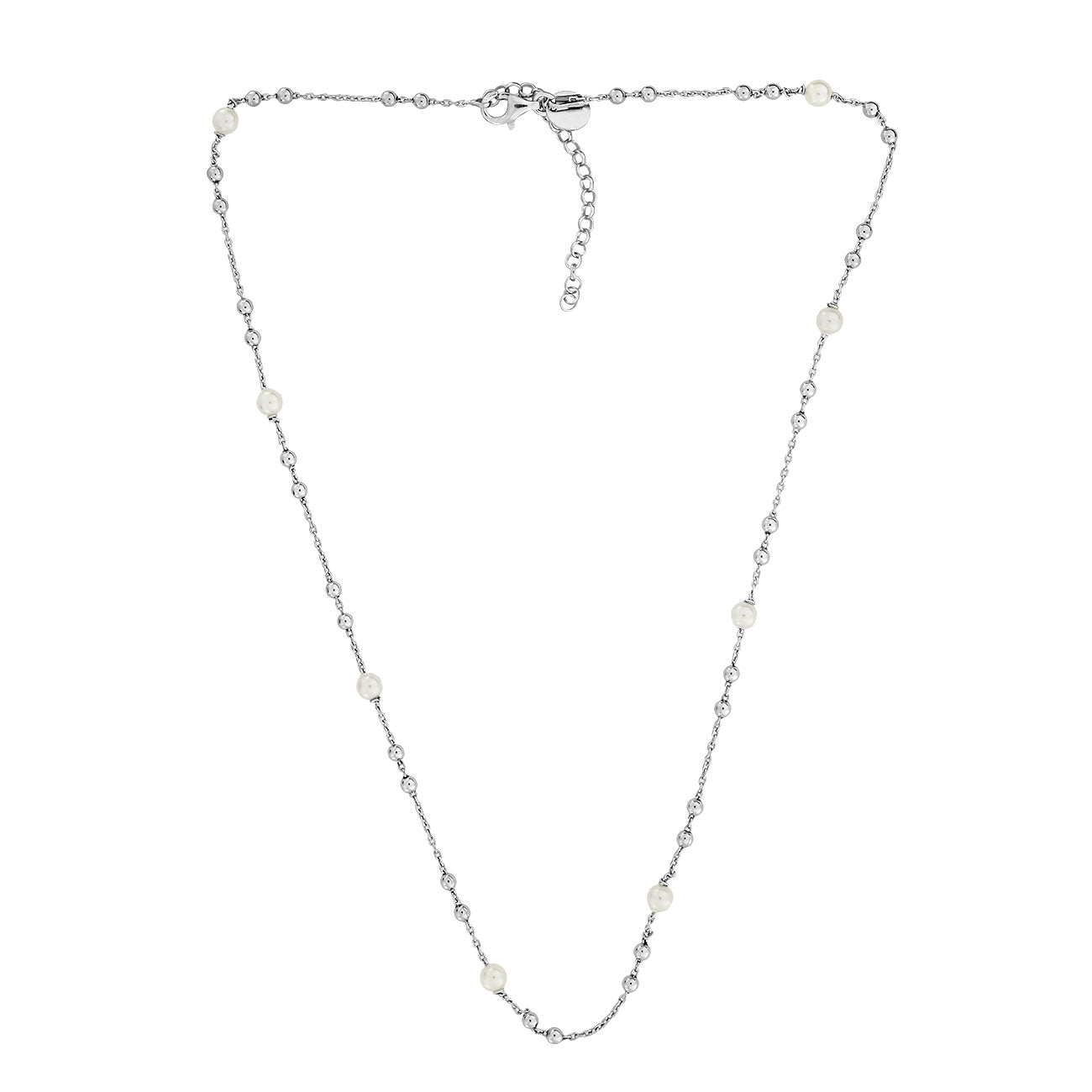 Sterling Silver Freshwater Pearl Beaded Necklace