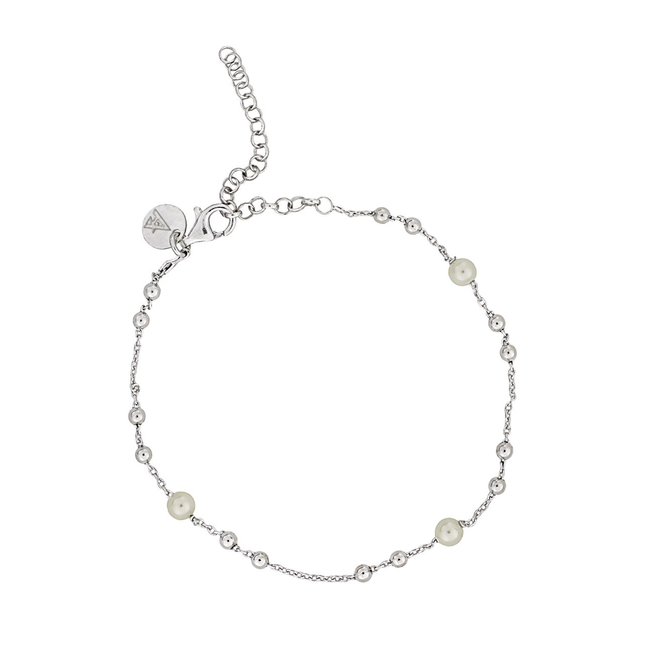 Silver Freshwater Pearl & Bead Bracelet