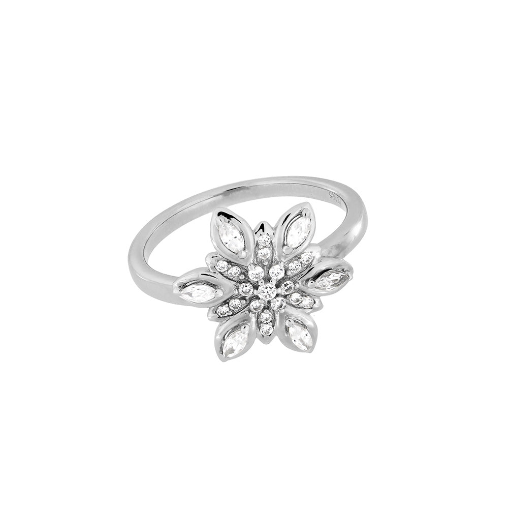 Silver 2025 snowflake ring