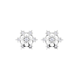 Starburst Silver Snowflake Earrings