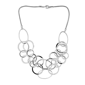 Silver Open Links Statement Necklace