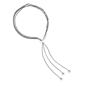 Silver Three Strand Adjustable Bracelet