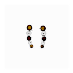 Two-Colour Amber Curving Beaded Earrings
