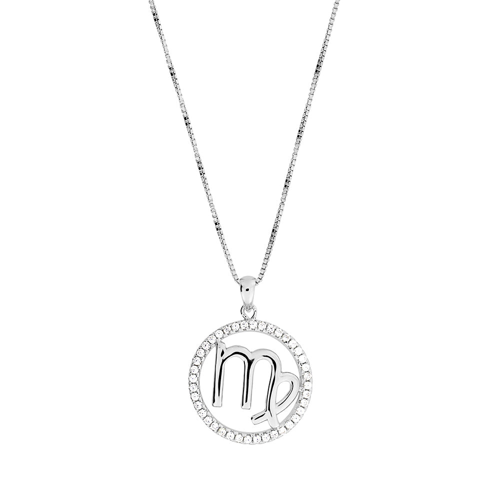 Silver Virgo Zodiac Pendant