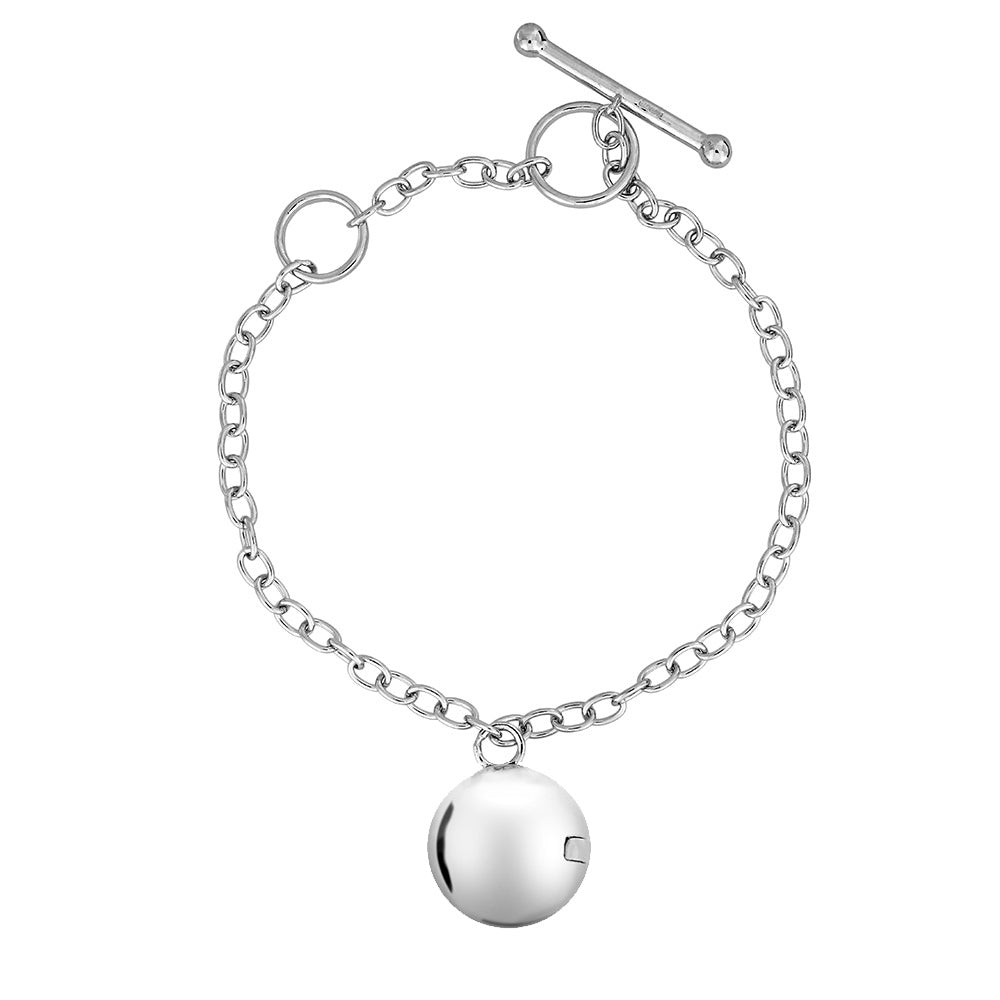 Silver Round Locket Bracelet