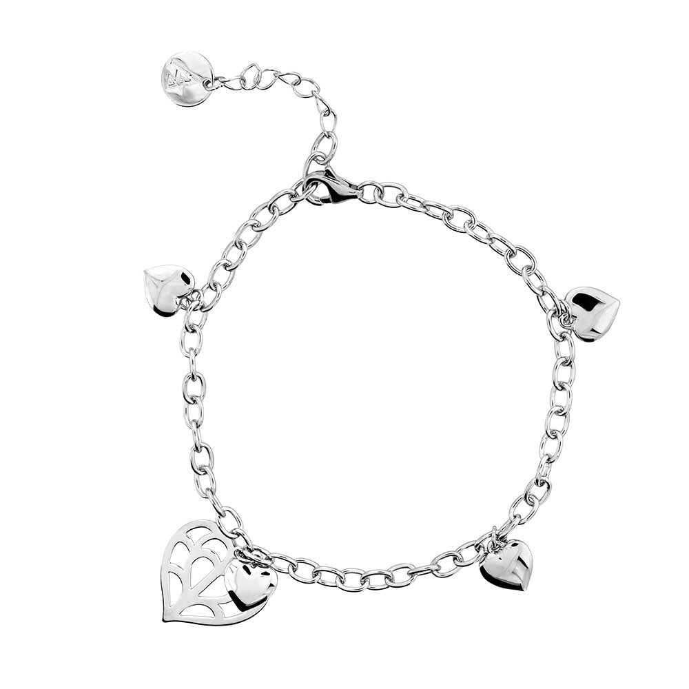 Silver Double Heart of Yorkshire Bracelet