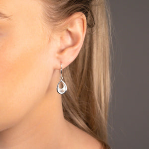 Silver Open Teardrop Earrings
