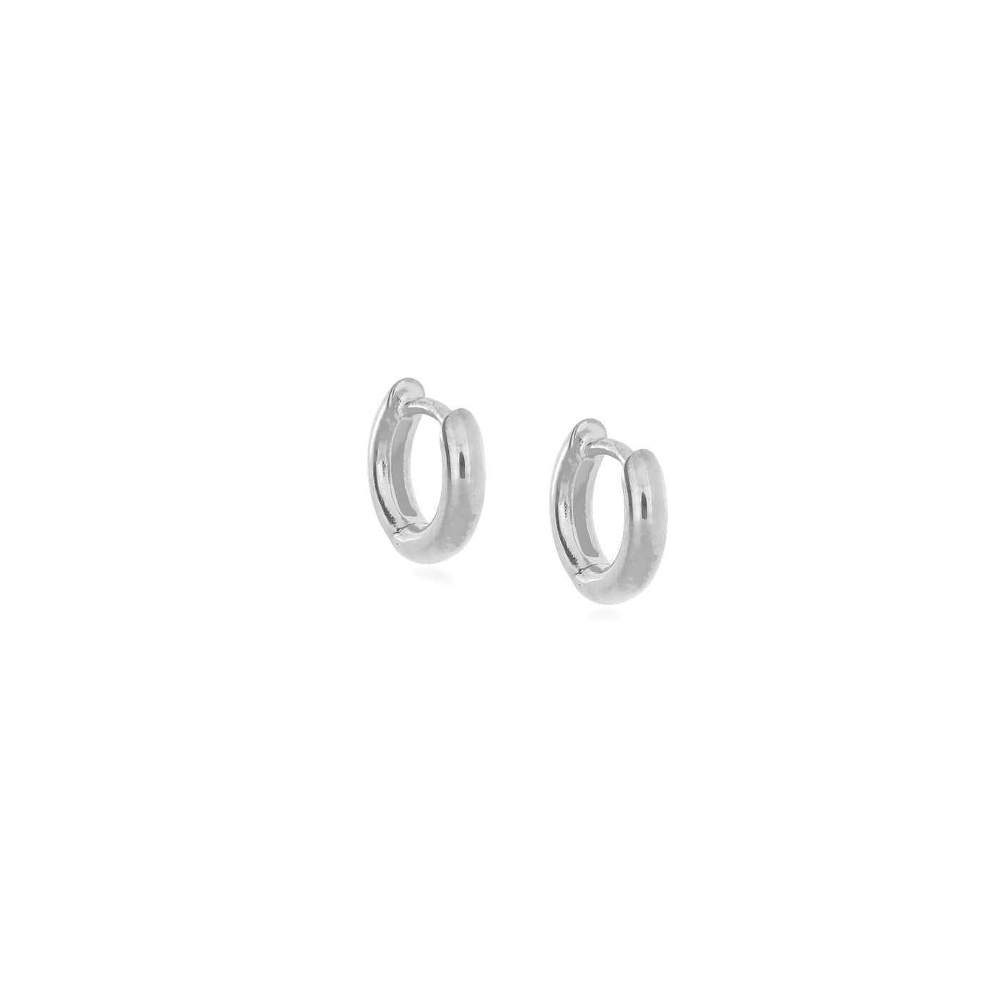 Hinge Hoop Earrings - Small Rounded