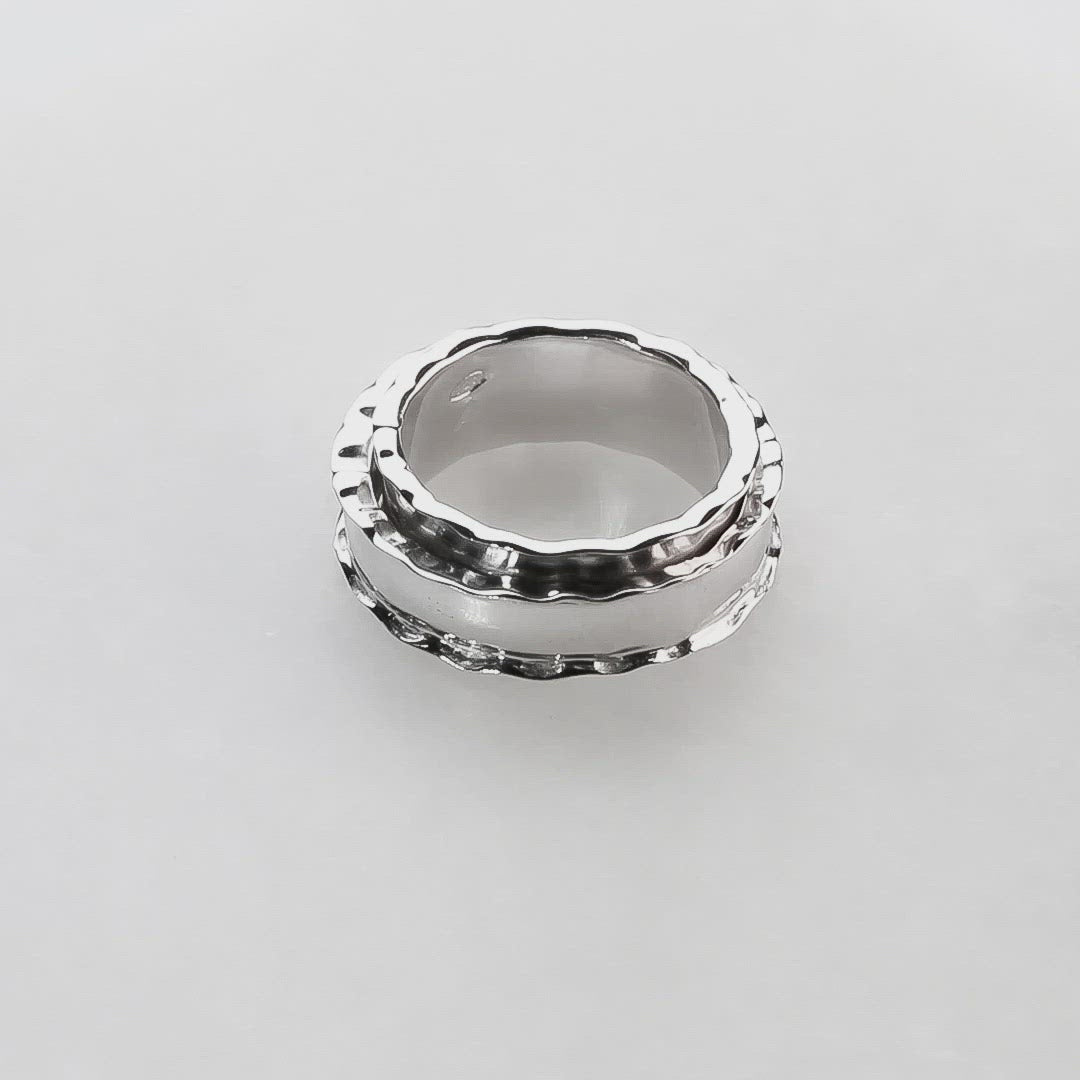 Silver Waves Spinning Ring