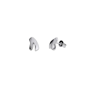 Silver Satin & Polished Curved Studs