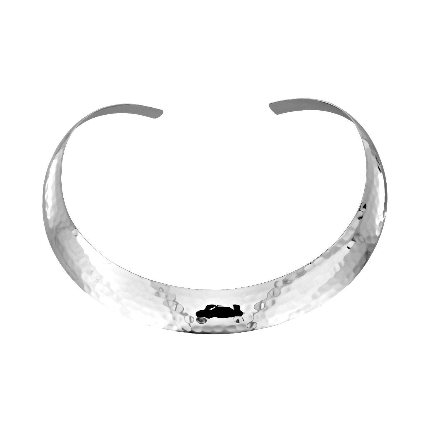Silver Planished Collar Necklace