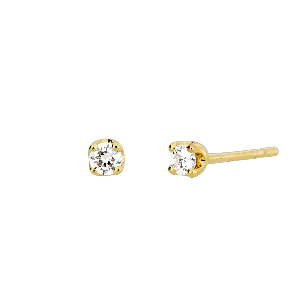 9 Carat Gold &amp; Diamond Claw Stud Earrings (0.08ct diamond)