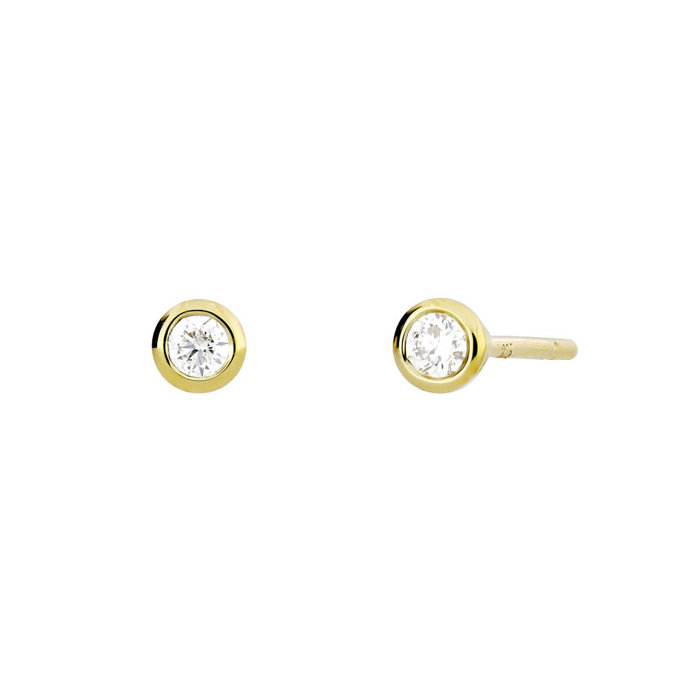 9 Carat Gold &amp; Diamond Stud Earrings (0.08ct diamond)