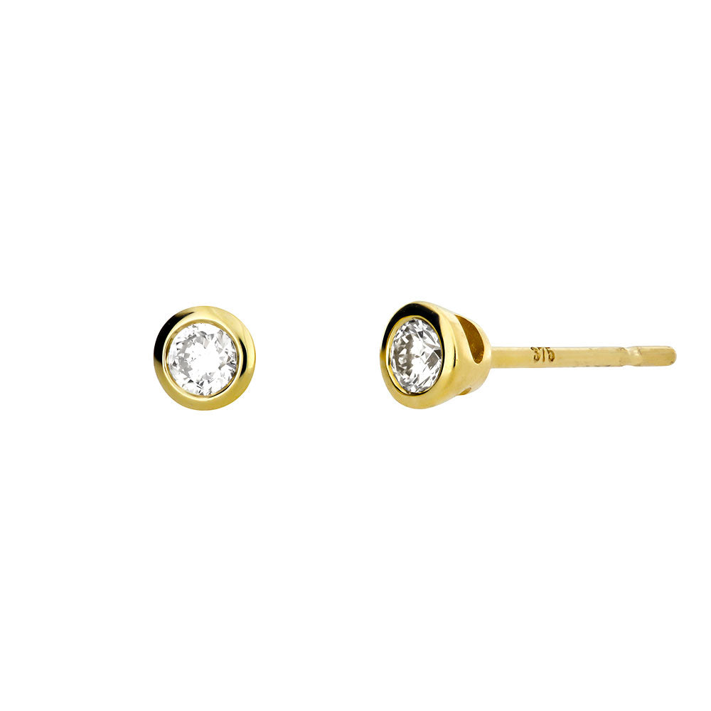 9 Carat Gold & Diamond Stud Earrings (0.14ct diamond)