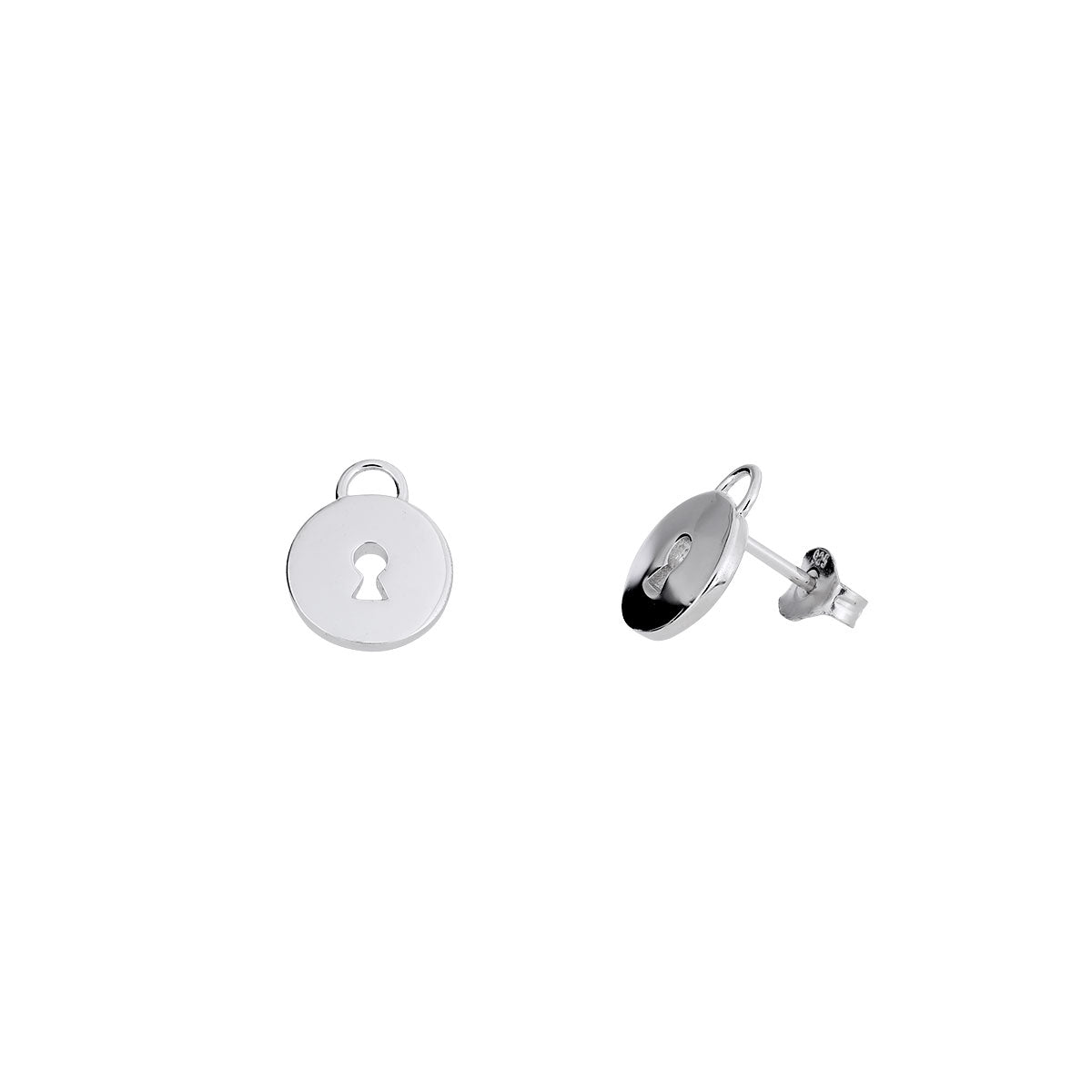 Men's round silver on sale earrings