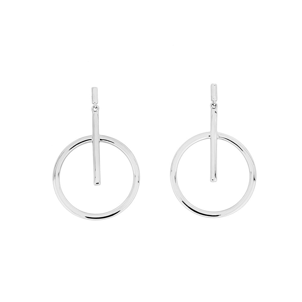 Metropolitan Circle and Line Drop Earrings
