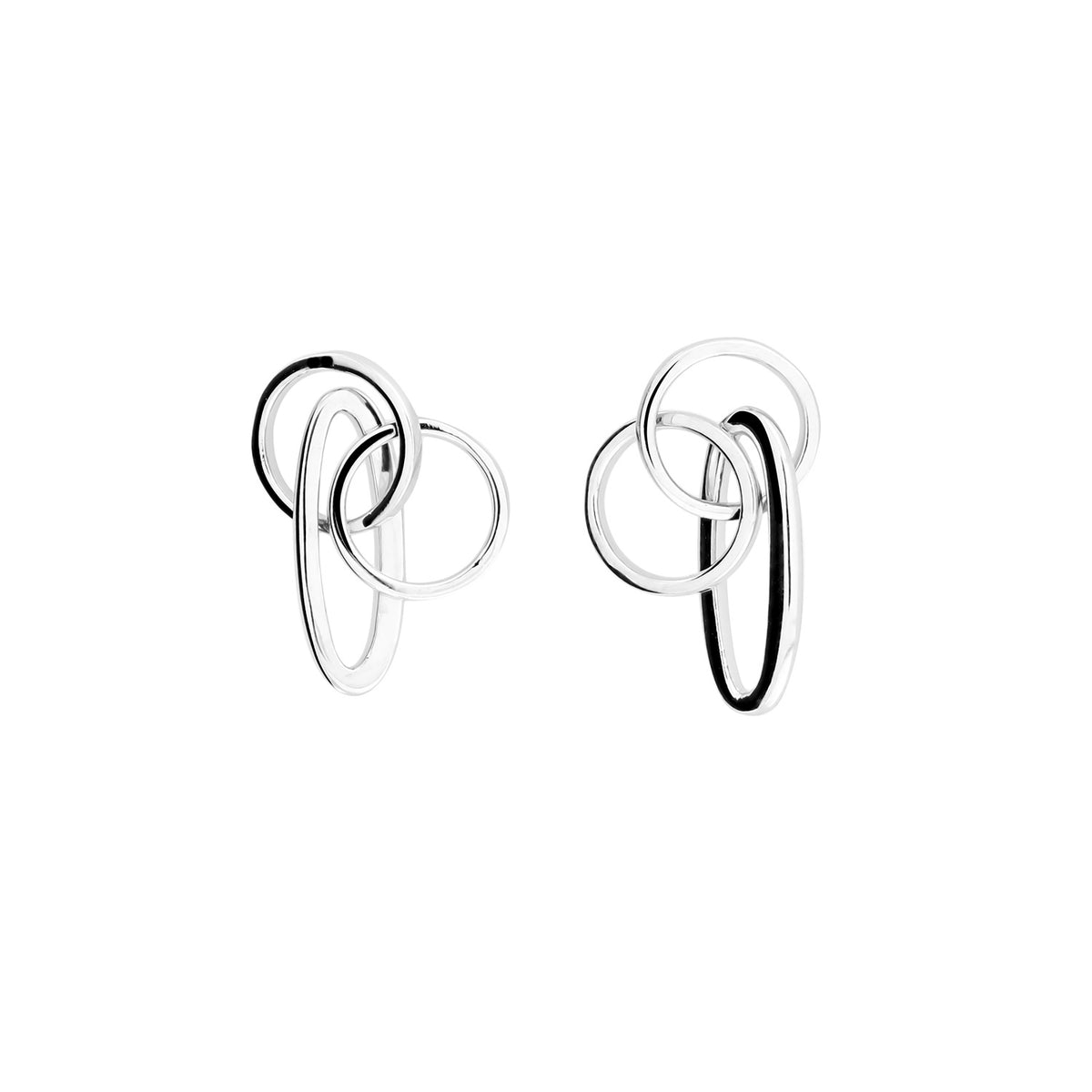 Double Circle &amp; Oval Drop Earring