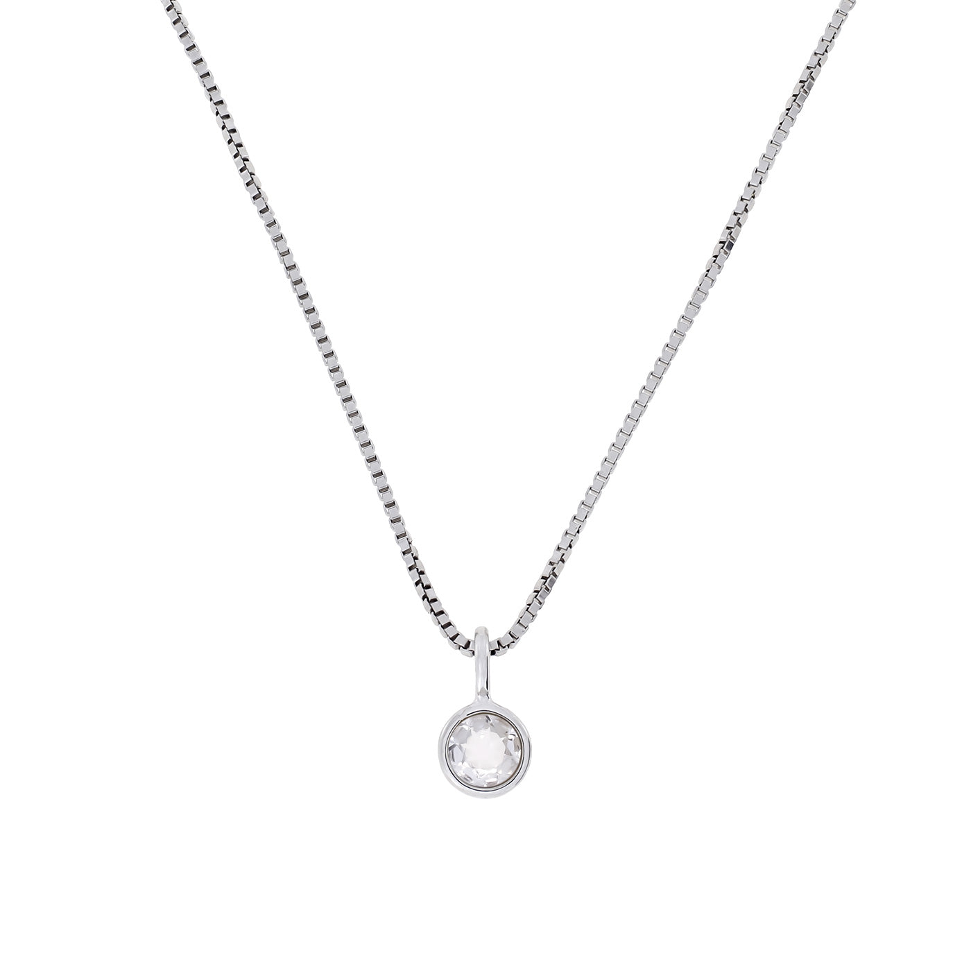 April Birthstone Pendant - White Topaz